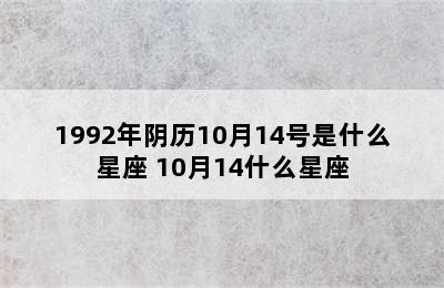 1992年阴历10月14号是什么星座 10月14什么星座